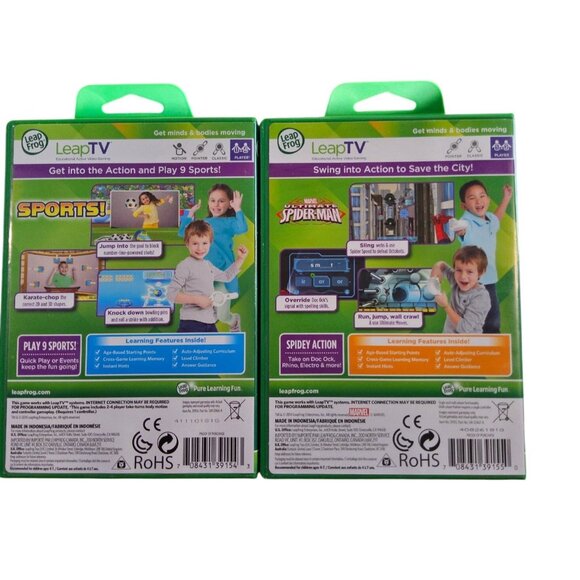 LeapFrog LeapTV Games Bundle: Sports & Marvel Spider-Man Ages 4-7 Educational Vi - Picture 2 of 6